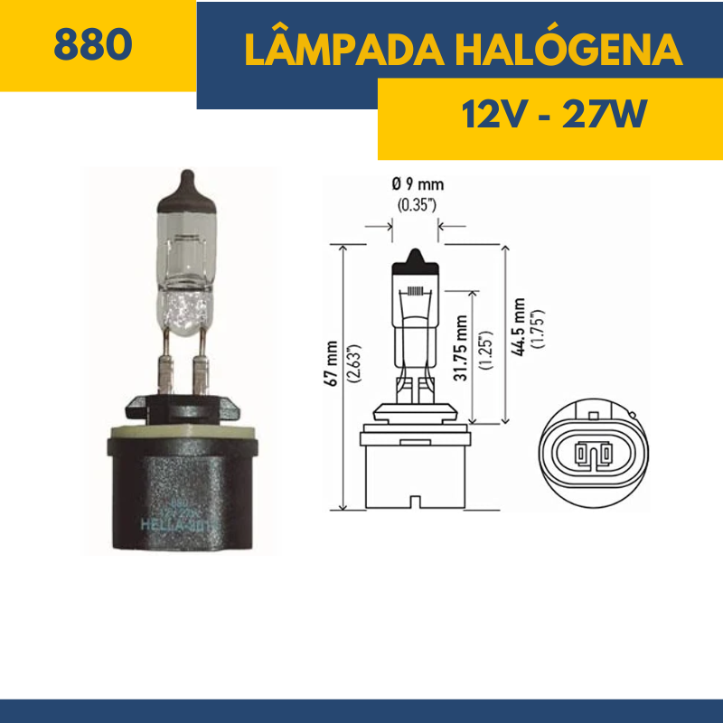 Lâmpada Halógena 880 - Fornecedor Hella