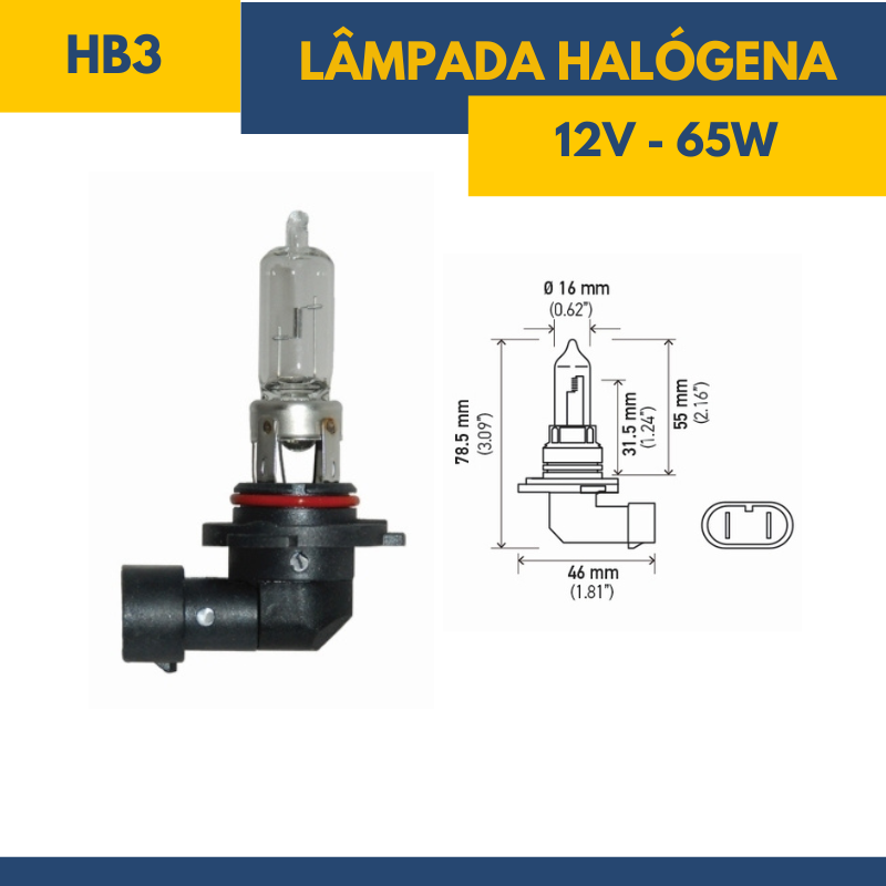 Lâmpada Halógena HB3 - Fornecedor Hella