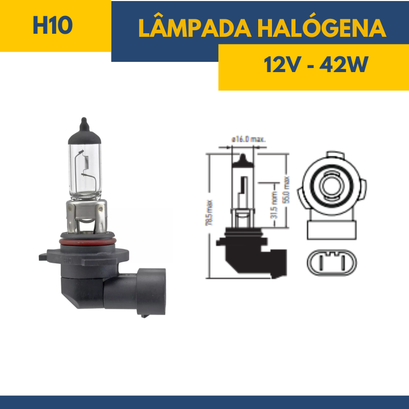 Lâmpada halógena H10 - Fornecedor Hella