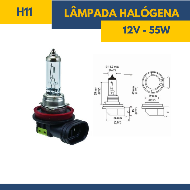 Lâmpada Halógena H11 - Fornecedor Hella