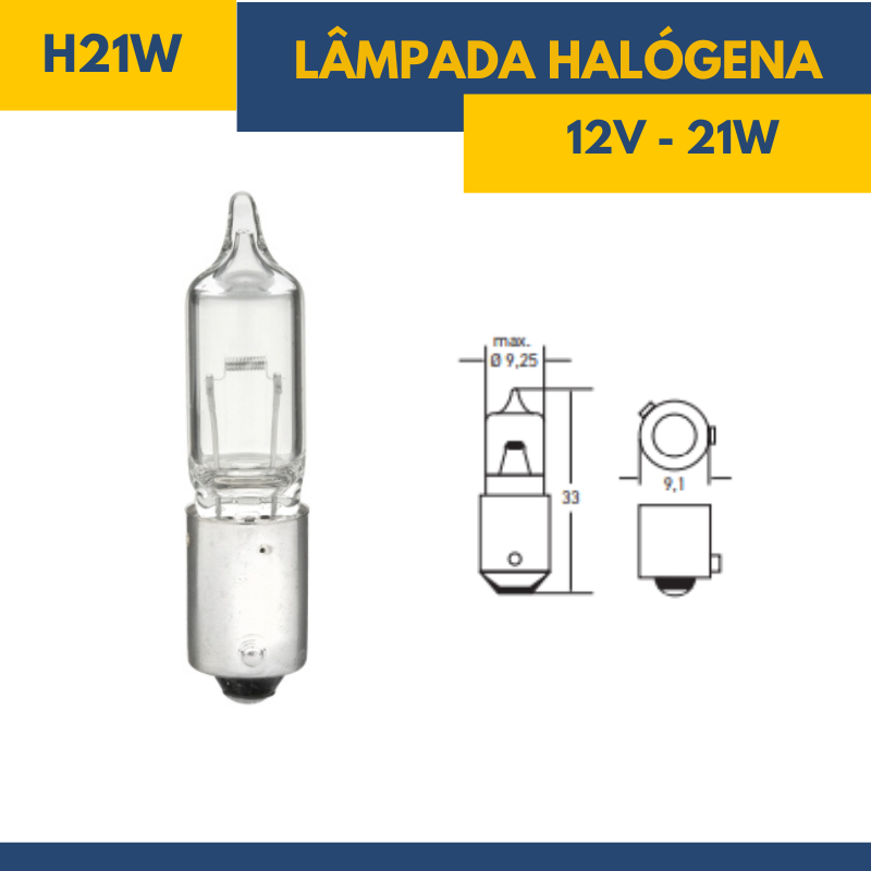 Lâmpada Halógena H21W - Fornecedor Hella