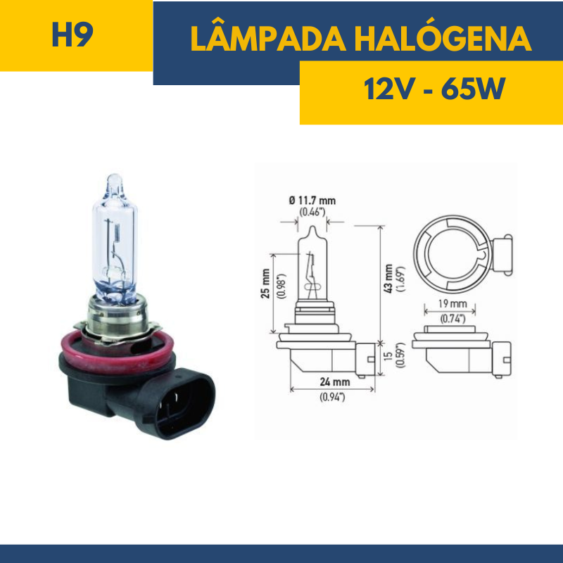 Lâmpada halógena H9 - Fornecedor Hella